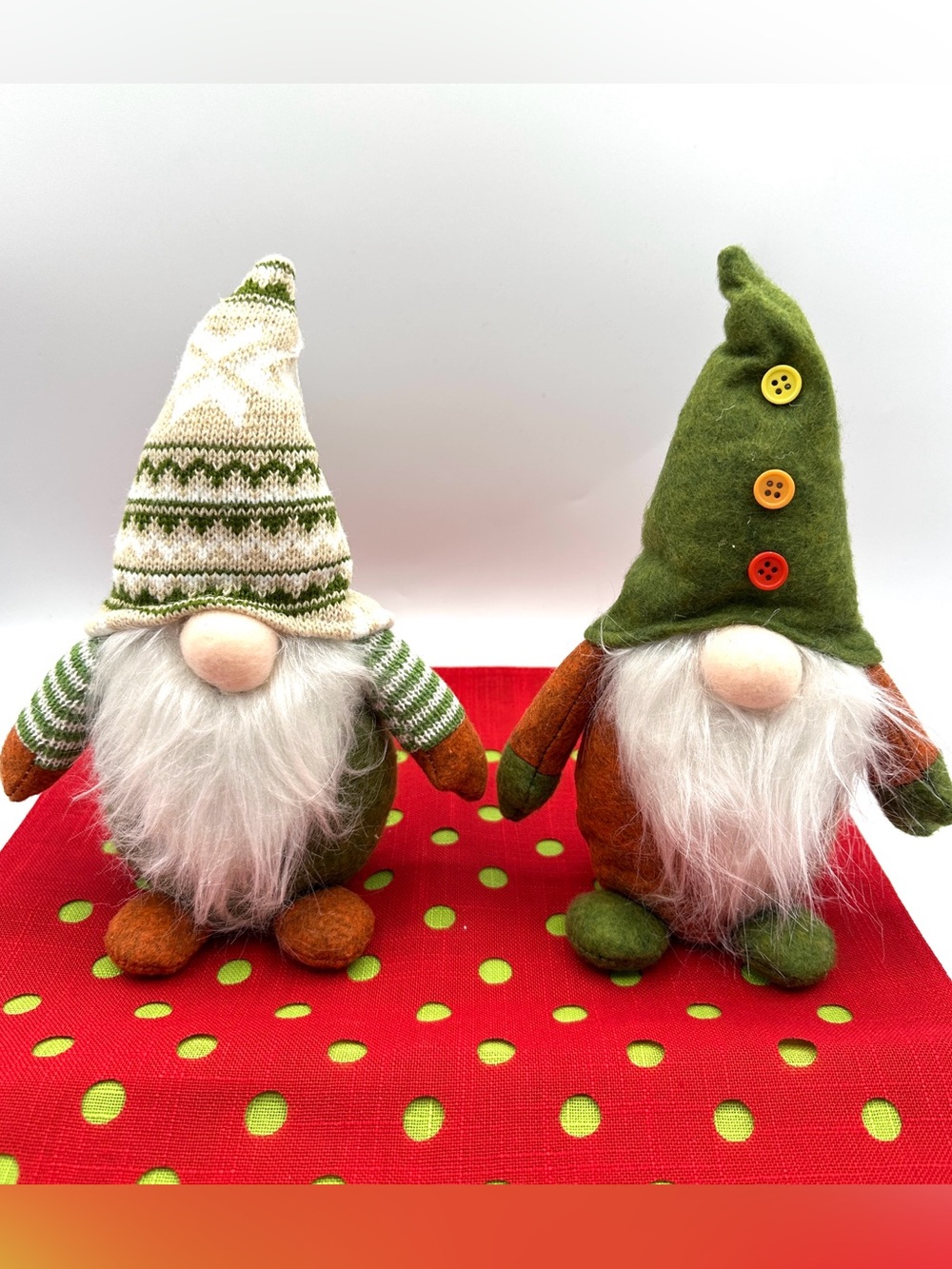 2 Bearded Gnomes with weighted bean bag bottoms